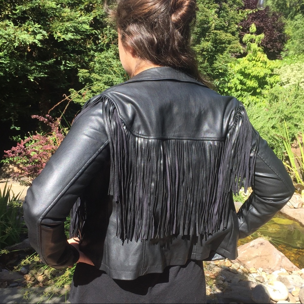 Saks Fifth Avenue Gray Label Faux Leather Jacket